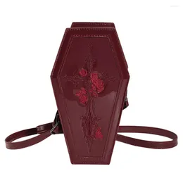 Sacs à bandoulière femmes cercueil sacoche sac à main dessin animé gothique sac à bandoulière nouveauté Rose pochette décontracté Halloween cadeau