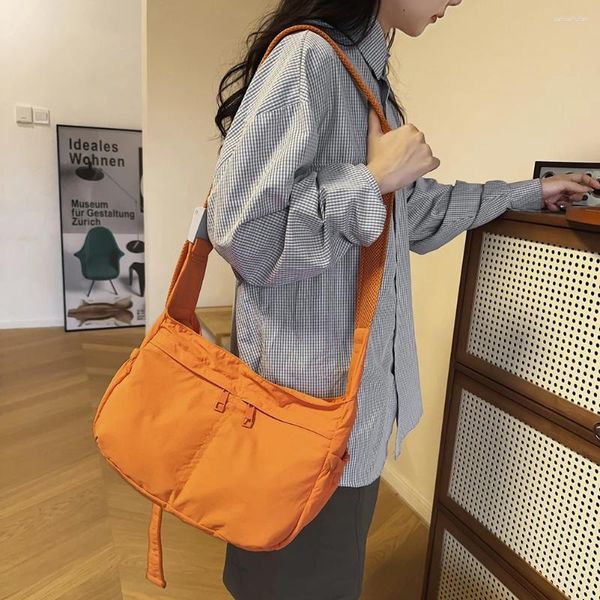 Bolsos de hombro para mujer, bolso cruzado informal con correa ajustable, multibolsillo, espacioso, Color sólido