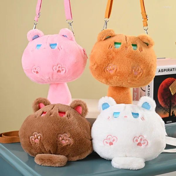 Sacs à bandouliers Femmes mignonnes Bag de poupée en peluche dessin animé Girl Student Funny Mobile Phone Mobile