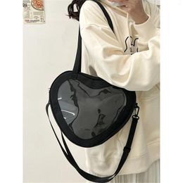 Sacs à bandoulière femmes mode sac Transparent amour en forme de coeur Pvc clair dame filles aisselles décontracté voyage sac à main messager