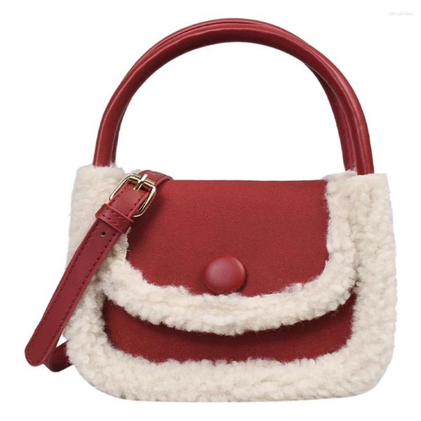 Bolsos de hombro para mujer, bolso de mano esponjoso, bandolera de felpa informal a la moda, bolso cruzado peludo, bolso Hobo para desplazamientos de invierno