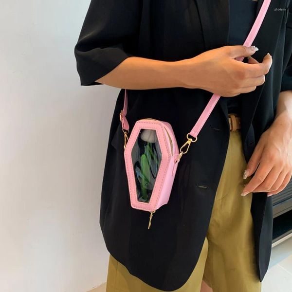 Sacs à bandoulière pour femmes, sac à poignée solide Transparent, mode créative bretelles réglables fermeture à glissière, pochette