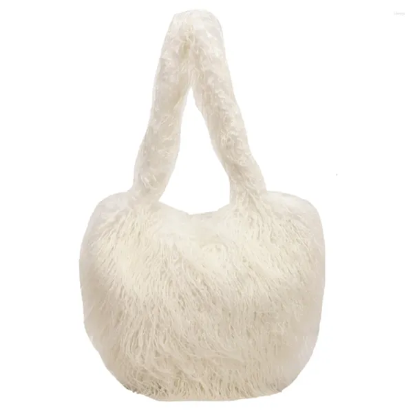 Bolsas de hombro Mujeres Correo de corazón Bolso Casual Furry Furry Love Trendy Love Gran capacidad Versátil Fuzzy Dating