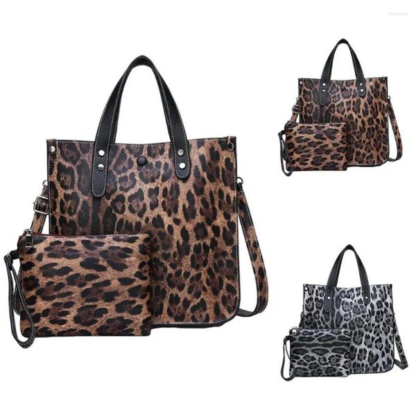 Sacs à bandoulières Femmes Leopard à grande capacité en cuir en cuir crossbody sac fourre-tout