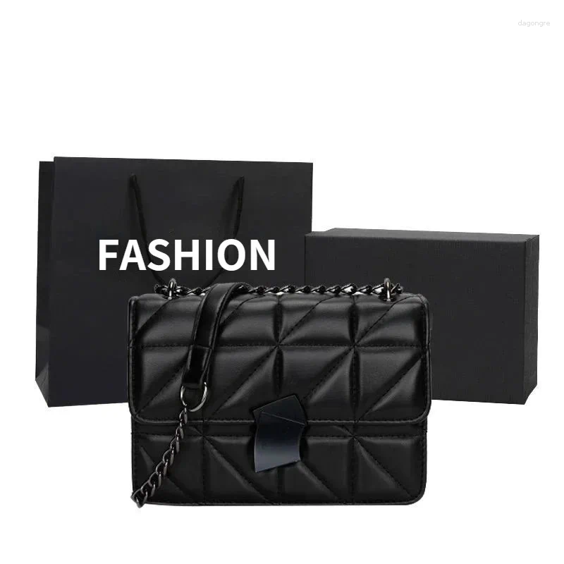 Shoulder Bags Women Luxury Handbags Design Rhombic PU Leather Crossbody Chain Small Messenger Bag Lady Large Capacity