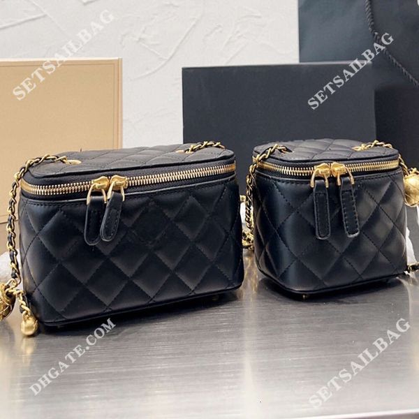 Sacs à bandouliers femmes mini-vanité avec sac de chaîne France Brand de luxe matelassé designer maquilleur de tronc maquille