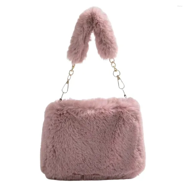 Sacs à bandoulière femmes en peluche fourre-tout sac à main décontracté flou sac à bandoulière polyvalent moelleux doux mignon automne hiver femme sac à main