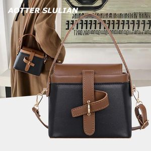 Bolsos de hombro para mujer, bolso de cubo con paneles de primera calidad, bolso cruzado, bolso de mano Retro de tamaño pequeño, bolso informal de diseñador para mujer