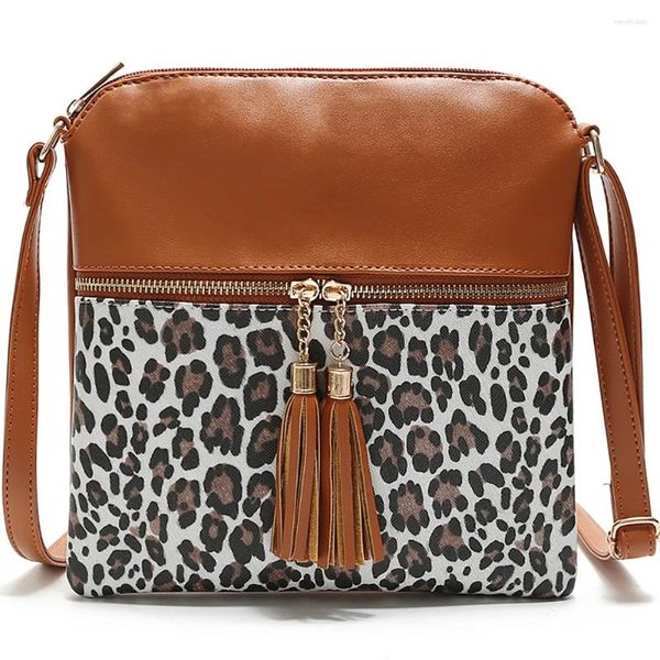 Bolsas de hombro de la marca para mujeres Tassel Diseñador de lujo de lujo Crossbody Bag Package de leopardo para damas de alta calidad