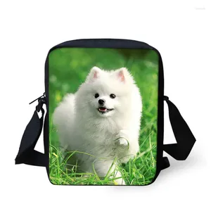 Schoudertassen dames mode mini handtassen schattige 3d pomeranians print kleine boodschapper voor tiener meisje bolsa feminina mujer