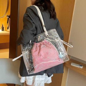 Sacs à bandouliers portefeuille de sacs à hands pour femmes transparente grande capacité PVC Épaule Designer Summer Beach Jelly Caitlin_Fashion_Bags