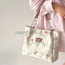 Schoudertassen Dames Handtas Met Grote Capaciteit Vintage Bloemenprint Dames Voice Bag Vintage Design Dames Commuter Bagcatlin_fashion_bags