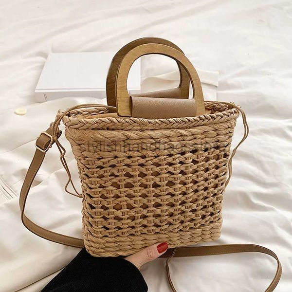 Sacs à bandoulière Sac de luxe pour femmes 2023 Sac de paille Sac à main tissé Sac de créateur Portefeuille d'été Tige de traction fermée Beach Soul Bagstylishhandbagsstore