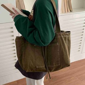 Sacs à bandoulière pour femmes, nouveau sac en toile lavable à une épaule avec Double face utilisable, sac fourre-tout décontracté de grande capacitétylishhandbagsstore