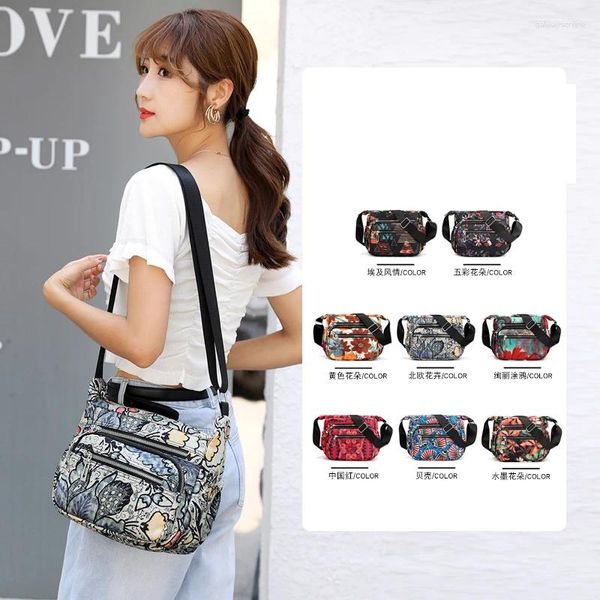 Bolsas para el hombro Nylon Nylon Vintage Lady Light Crossbody Messenger Messenger de alta calidad bolso Bolsa Feminina