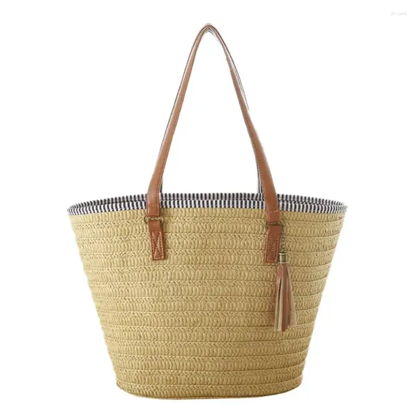 Sacs à bandouliers Sac de paille pour femmes pour plage 2024 Bohemian Style Small Poueth Tastel Summer Summer Bourse et sacs à main seau de vacation