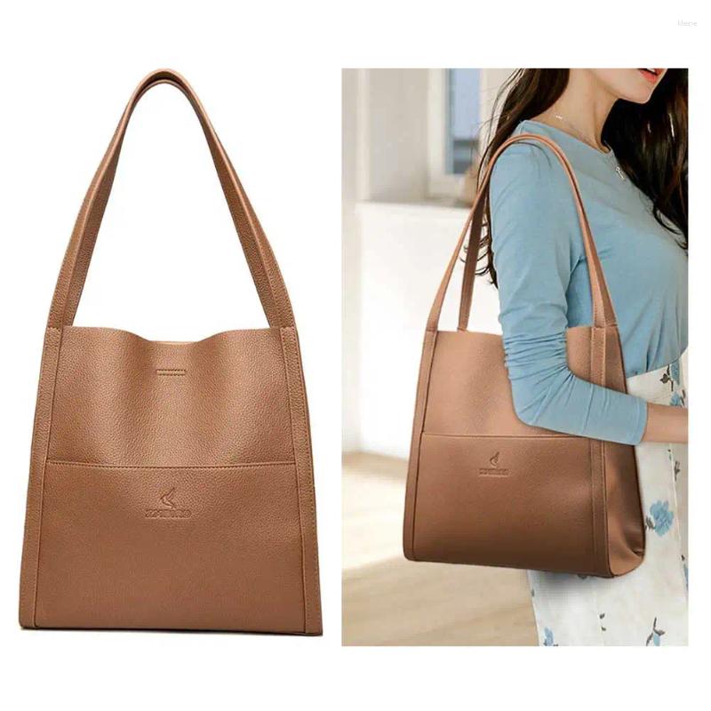 Shoulder Bags Women Top Handle Bag Zipper Casual Satchel Simple Large Hobo Versatile Leather Shopper