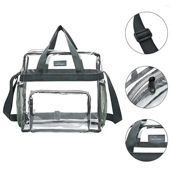 Bolsos de hombro para mujer, bolso de mano transparente, bandolera elegante de PVC, bolso informal de gran capacidad, correa ajustable de viaje