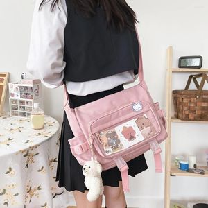 Schoudertassen Dames Vintage Tas Grote capaciteit Koreaanse College Dames Crossbody Pouch Multi-pocket Verstelbare riem voor studentenschool