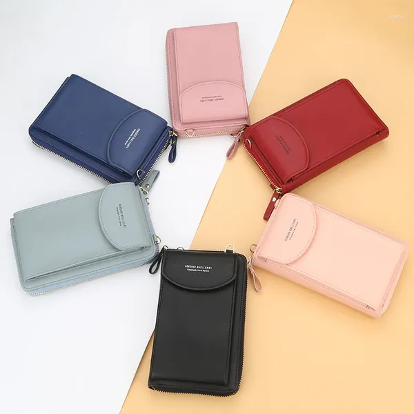 Bolsos de hombro para mujer, billetera para teléfono móvil, tarjeteros grandes, bolso de mano, bolso de mano, bandolera con correas largas, bolso de mujer