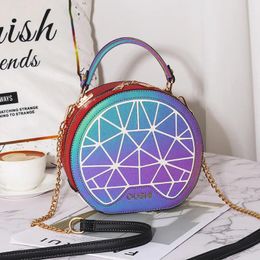 Sacs à bandouliers Formes rondes rondes Holographic crossbody sac sac à main Pu en cuir sacs à main