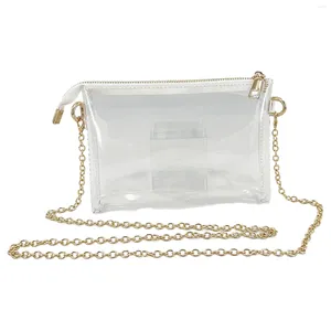 Sacs à bandoulière Sac à bandoulière de travail Concert avec fermeture à glissière Cadeau d'achat Sac à main transparent Approuvé par le stade Étanche PVC Portable Fête Femmes Filles