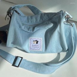 Sacs à bandoulières Xiuya Fashion Joue Femmes Sac Blue Dog Letter Impressions Canvas Crossbody Body Summer Casual Youthful Fac