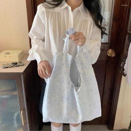 Schoudertassen Xiuya Geplooide Elegante Damestas Japanse Stijl Literaire Esthetische Shopper Casual Zoete 2024 Mode Vrouwelijke Handtas
