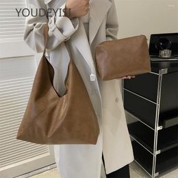 Schoudertassen youdeyisi tas set voor vrouwen zacht pu lederen grote capaciteit winkelen tote 2024 winter designer luxe handtassen