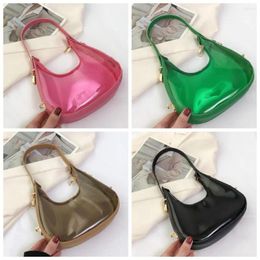 Sacs à bandoulière Zipper Jelly Color Crossbody Sac Luxury Crescent PVC Handsbag Underarm Visible Transparent plage