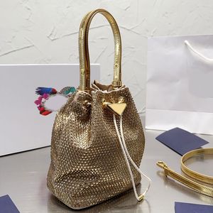 Schouderemmerzakken touw crossbody tas tas handtas portemonnee mini draagtassen diamanten lederen handgreep gewoon afneembare riem mode letter driehoek hardware