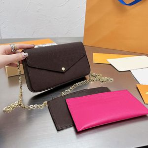 Cadenas de hombro Bolso para las axilas diseñador Sobre Cuerpo cruzado Conjunto de tres piezas Bolsos de mensajero Bolsos Compras Mujer Bolso monedero Correa ajustable