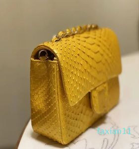 schouder crossbody tas handtas polstas dinervrouw tas geïmporteerd pythonhuid alle koperen vintage hardware