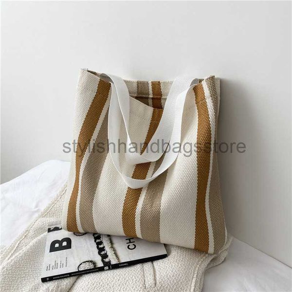 Épaule version coréenne sac à main minimaliste net rouge petite et fraîche toile rayée décontracté artistique grande capacité sacs à bandoulière pour femmesstylishhandbagsstore