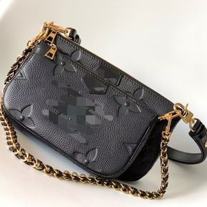 Bolso de hombro para mujer Bolso de diseño de Pochette múltiple Bolso bandolera Conjunto de 3 piezas Monedero con caja original