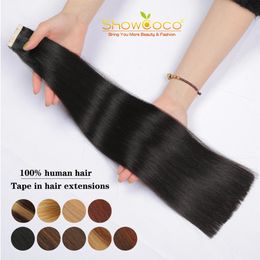 ShowCoco Double bande dessinée dans les cheveux humains 100% couleur ombrée extrémités épaisses droites Remy 1424 haute densité 240110