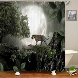 Rideau de douche imprimé éléphant Animal, rideau lavable avec crochet, rideau décoratif de salle de bain, douche 3D 180x200cm