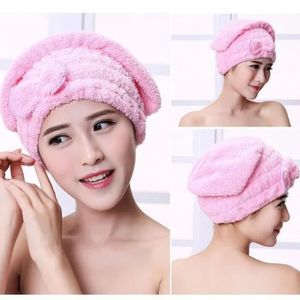 Bouchure de douche pour femmes capuchon de cheveux microfibres cheveux rapides séchage de bain spa bowknot enveloppe de serviette casquette pour les accessoires de salle de bain de salle de bain