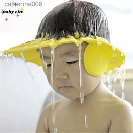 Bonnets de douche 1pc shampooing sûr douche bain bain protéger chapeau doux pour bébé laver cheveux bouclier Bebes enfants bain bonnet de douche chapeau KidsL231110