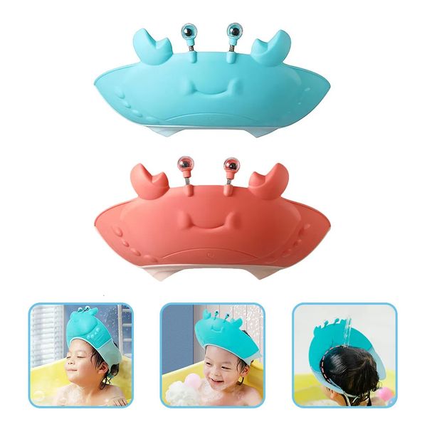 Bonnets de douche 2 pièces, chapeau pour tout-petits, bonnet de shampoing en forme de crabe, bonnet de bain pour enfants, imperméable, lavage des cheveux, bonnets de douche pour bébé 231006