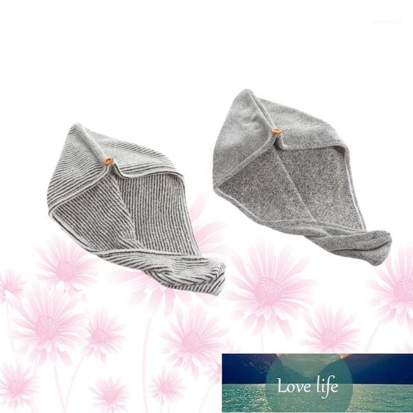 Bonnets de douche 2pcs serviette de séchage rapide capuchon de cheveux bambou fibre de charbon de bois accessoires absorbants secs pour filles dames1