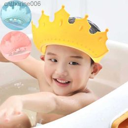 Bonnets de douche réglable bébé douche shampooing casquette couronne doux enfants laver les cheveux chapeau de bain pour bébé oreille Protection enfants pomme de douche CoverL231110