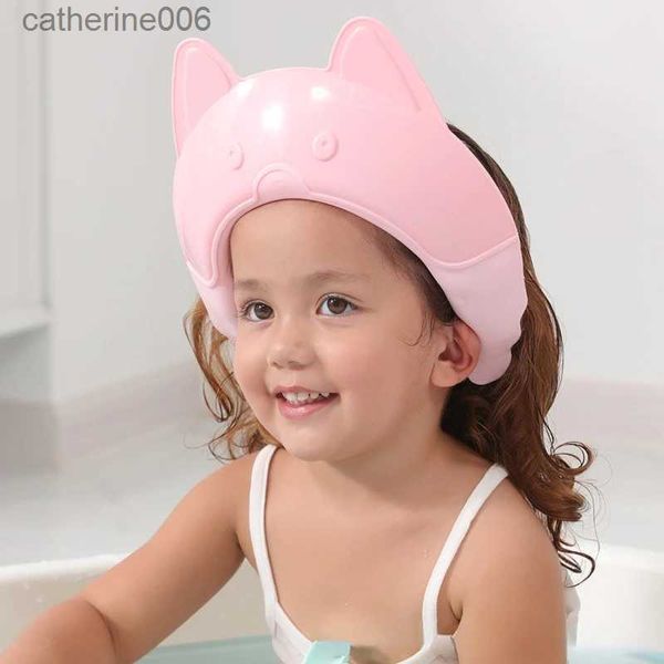 Bonnets de douche Chapeau de douche réglable pour enfants bonnet de shampoing pour bébé imperméable à l'eau visière de bain pour enfants mignon bonnet de protection pour cheveux pour la protection des yeux L231110