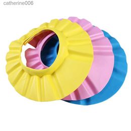 Bonnets de douche Bonnet de douche pour bébé enfants bain sûr bain shampooing casquettes laver les cheveux bouclier élastique réglable pour enfants accessoires de bain de protection L231110