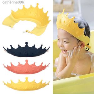 Bonnets de douche Bonnet de douche bébé couronne réglable chapeau de lavage de cheveux pour nouveau-né Protection des oreilles sûr enfants enfants shampooing bouclier bain tête couverture L231110