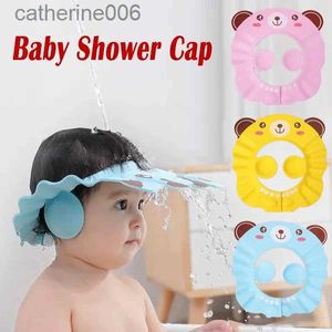 Cuffie per la doccia Cartoon Cute Baby Bath Cuffia per doccia regolabile Bambini Infant Girl Boy Protezione per le orecchie Shampoo Cap Bambini Lavaggio dei capelli Cappello Copricapo L231110
