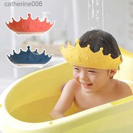 Bonnets de douche Couronne forme enfants pomme de douche couverture réglable nouveau-né bébé accessoires de bain lavage cheveux bouclier chapeau oreille Protection shampooing CapL231110