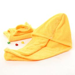 Bonnets de douche pour cheveux à séchage rapide magique serviette en microfibre séchage Turban Wrap chapeau Cap Spa bonnets de bain serviette de cheveux 26 * 65 cm LJJA3818