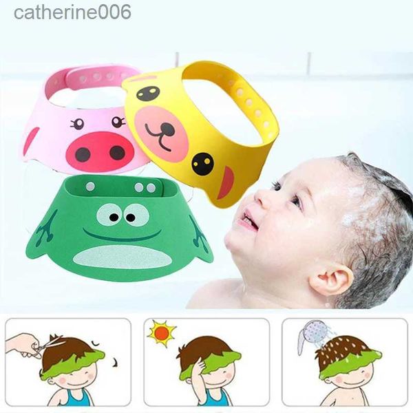 Bonnets de douche Joli chapeau réglable pour bébé, shampoing pour enfants en bas âge, bonnet de douche, lavage des cheveux, visière pour soins de bébé, protection des yeux, cheveux L231110