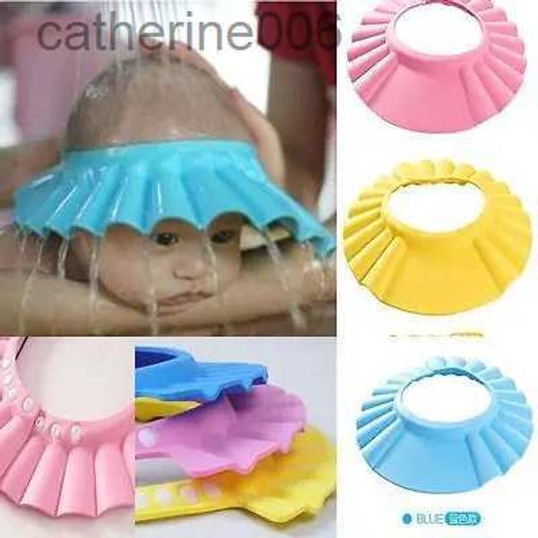 Bonnets de douche le plus récent tout nouveau bébé enfants enfants shampooing sûr bain bain bonnet de douche chapeau lavage cheveux bouclier réglable élastique shampooing CapL231110